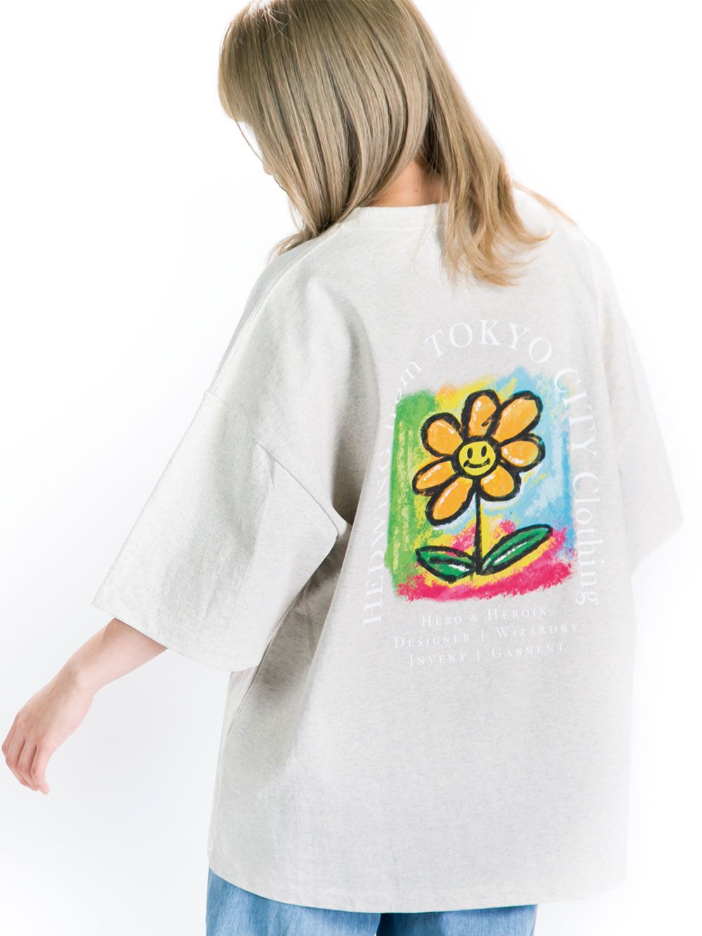 Crayon Flower Pocket T-shirt