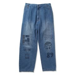 マルチプリントデニムパンツ