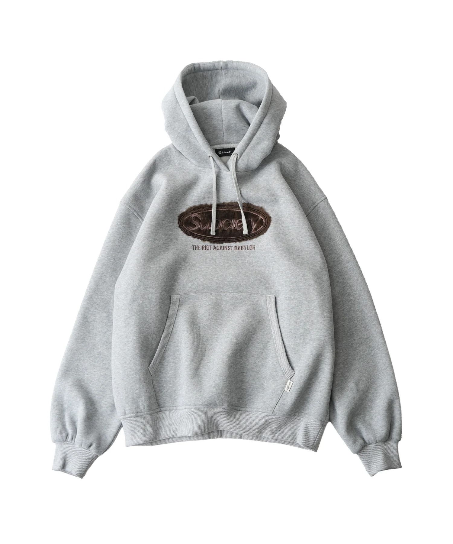 Fur patch hoodie
