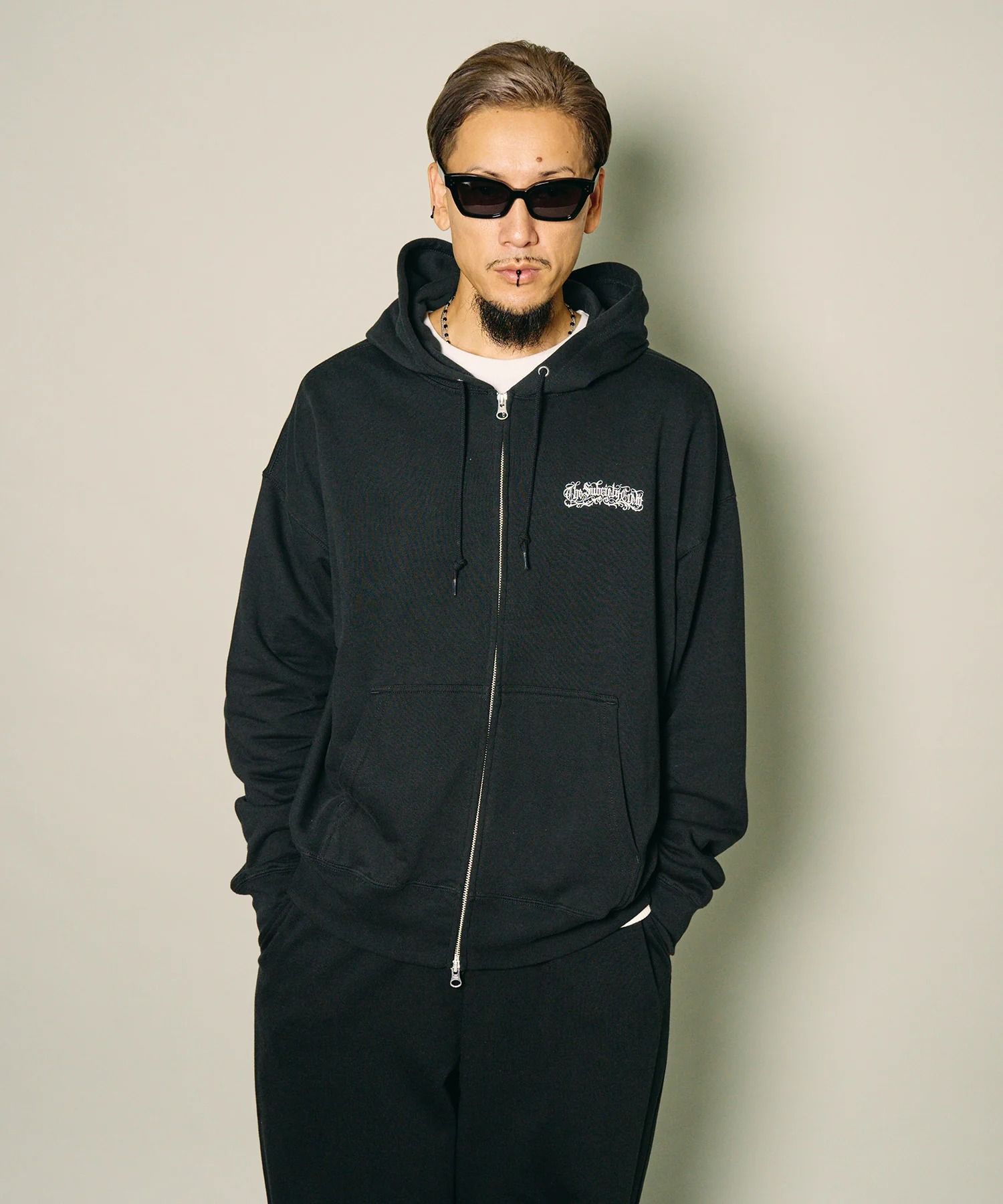 Boxy double zip up hoodie