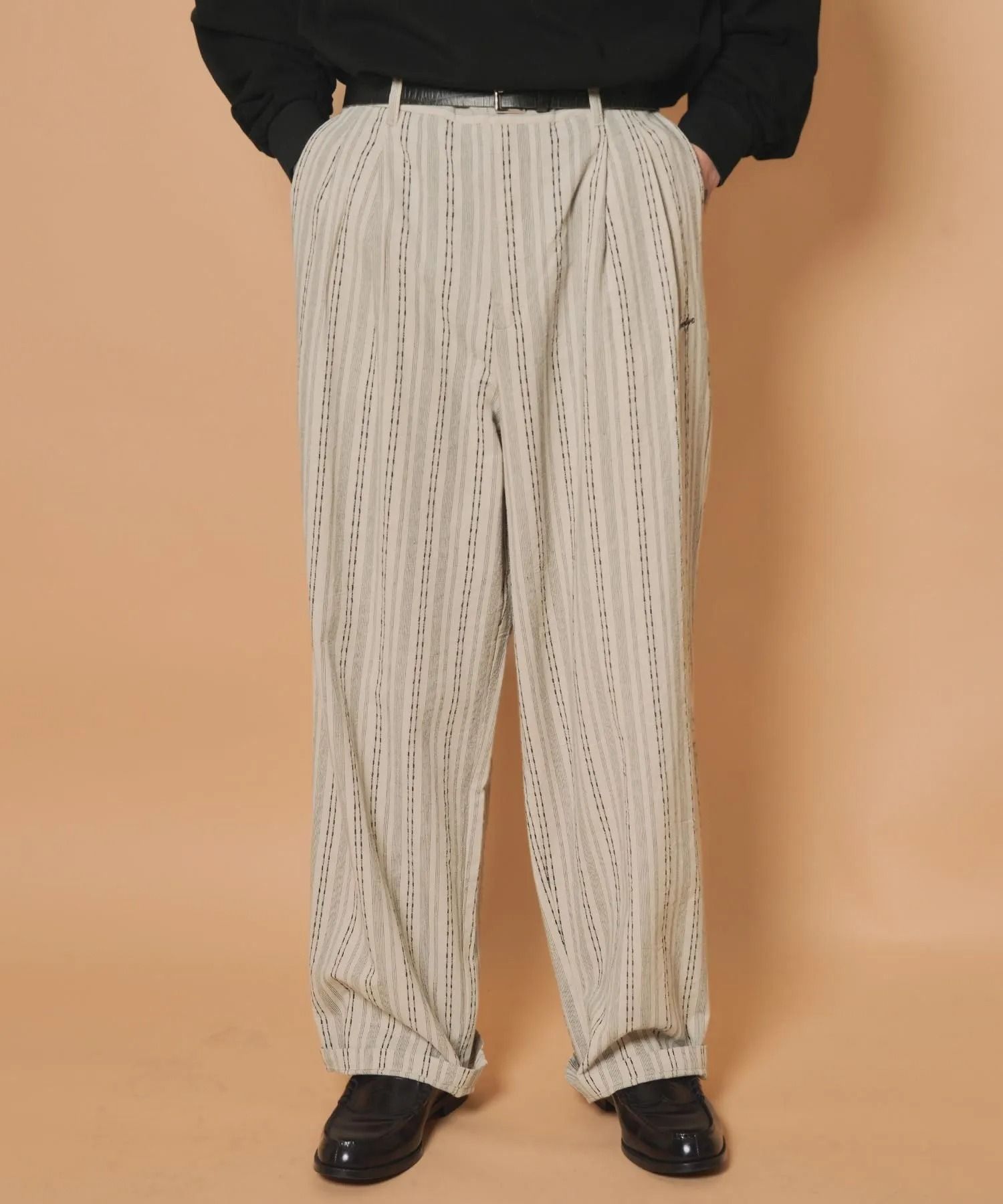Jacquard stripe slacks