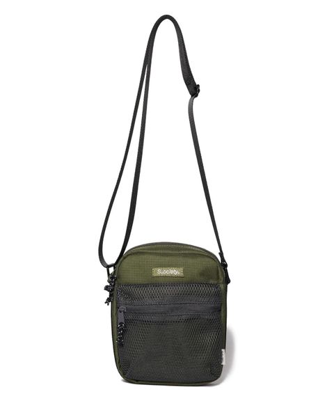 Mesh pocket mini shoulder bag