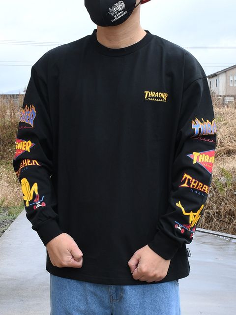 THRASHER Sleeve Logo L/S Tee