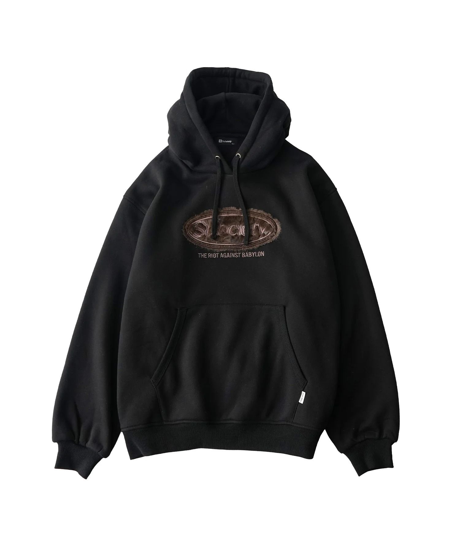 Fur patch hoodie