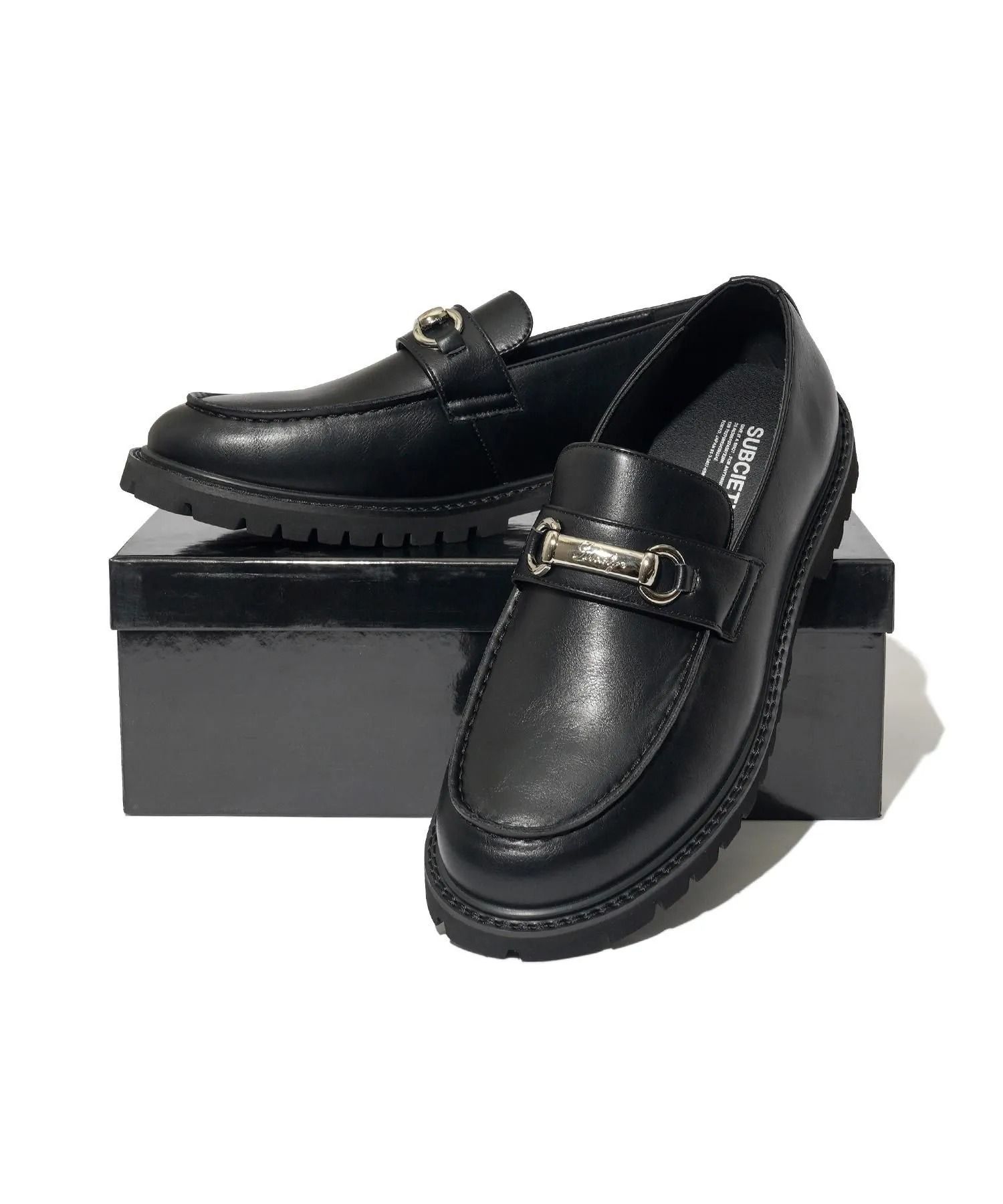 Metal plate loafers