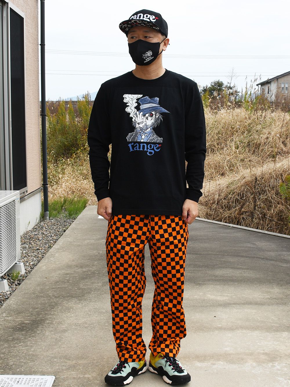 Man with a red star LS tee