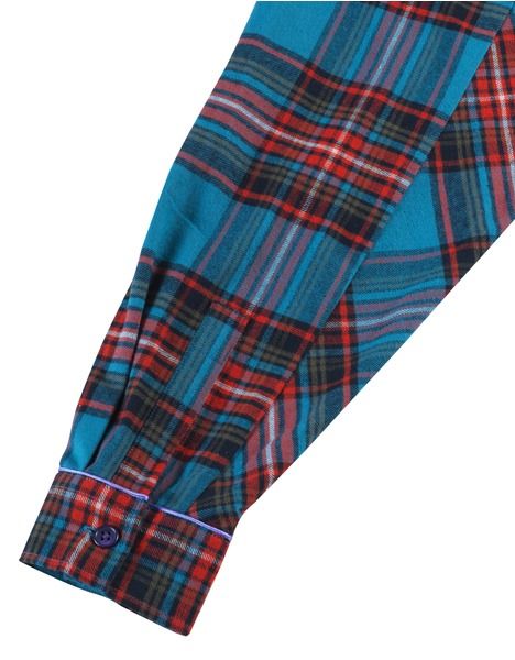 SPLIT PLAID-SHIRT