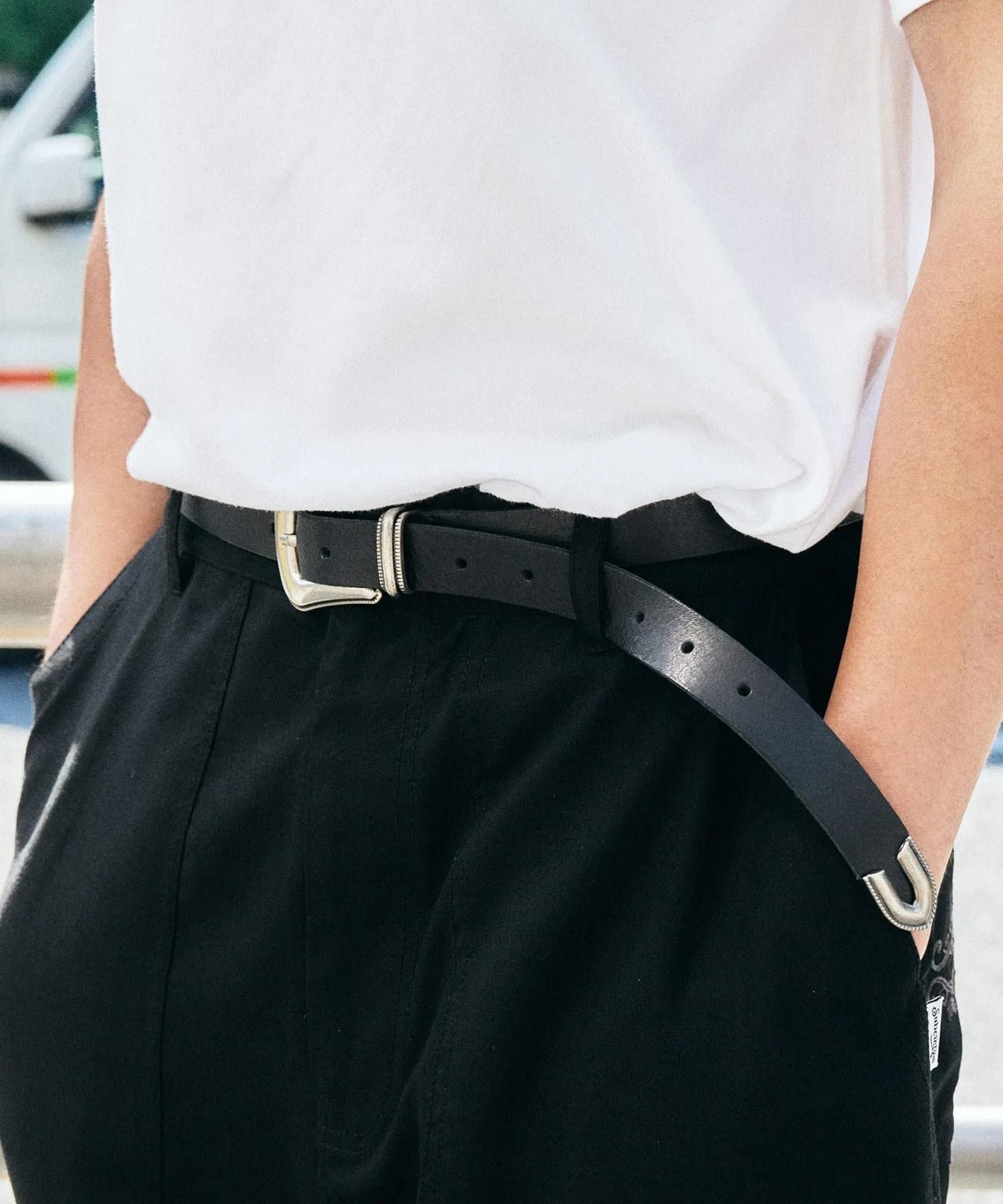 Hook buckle Leather belt
