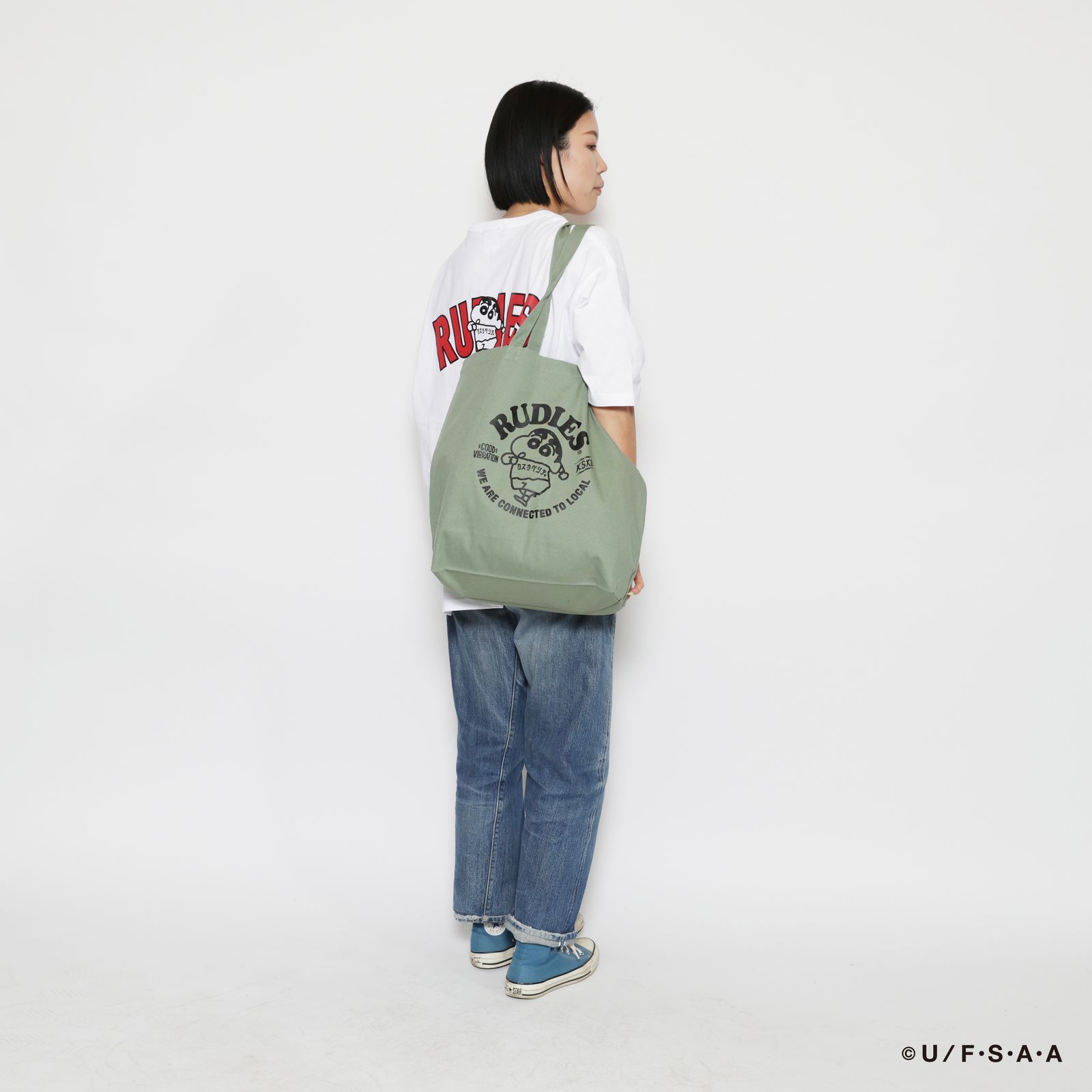 RUDIE'SxCRAYON SHINCHAN CIRCLEMOSH TOTEBAG