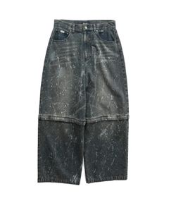 Painted 2way denim pants