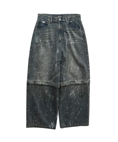 Painted 2way denim pants
