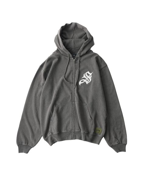 Fade wash zip hoodie