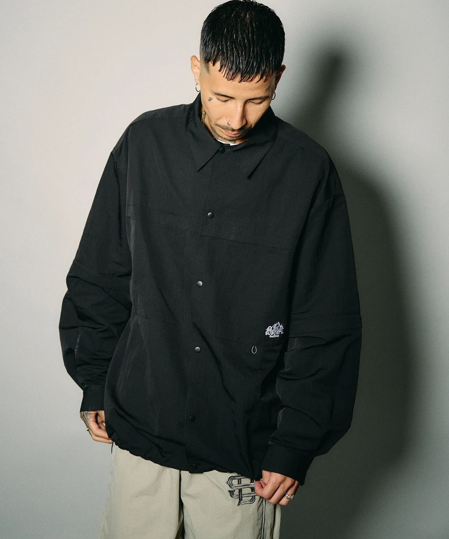 Detachable sleeve ripstop shirt