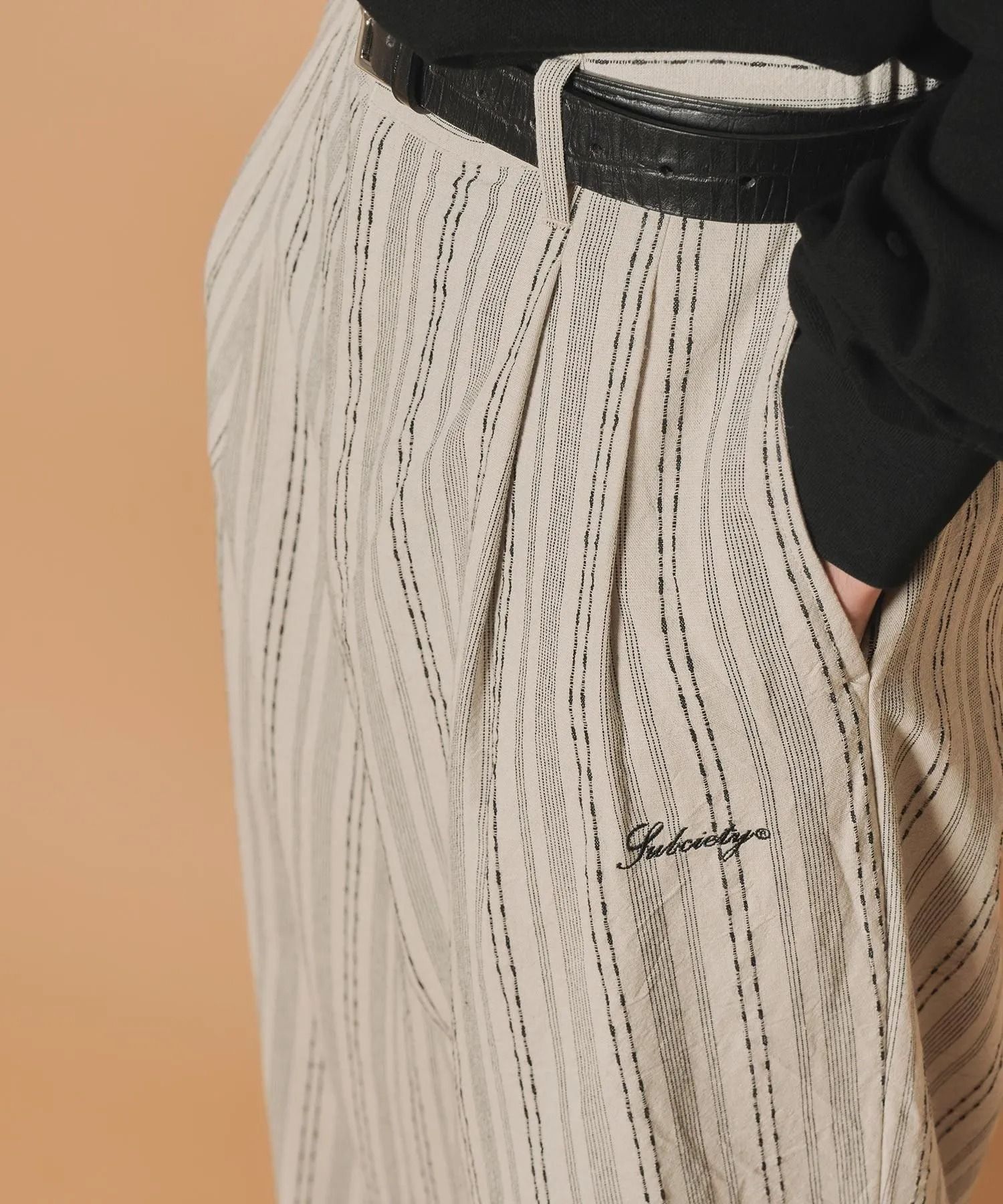 Jacquard stripe slacks