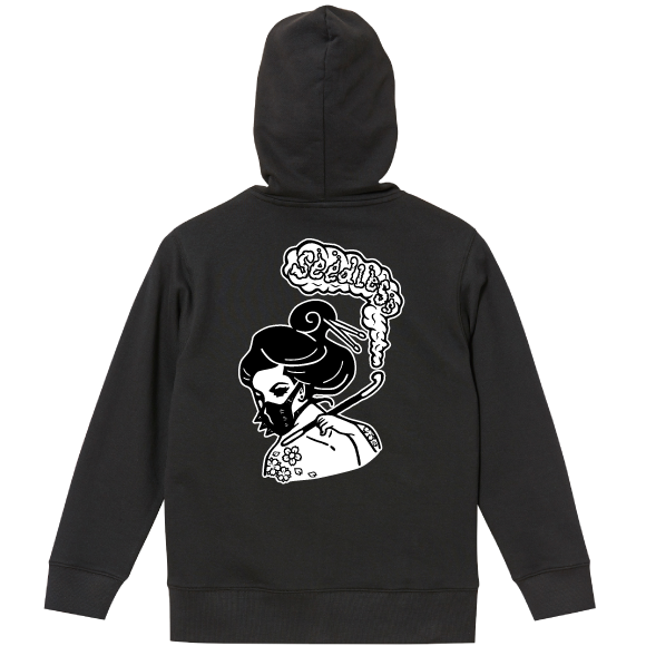 PUNK GEISHA SMOKE OUT back print hoody