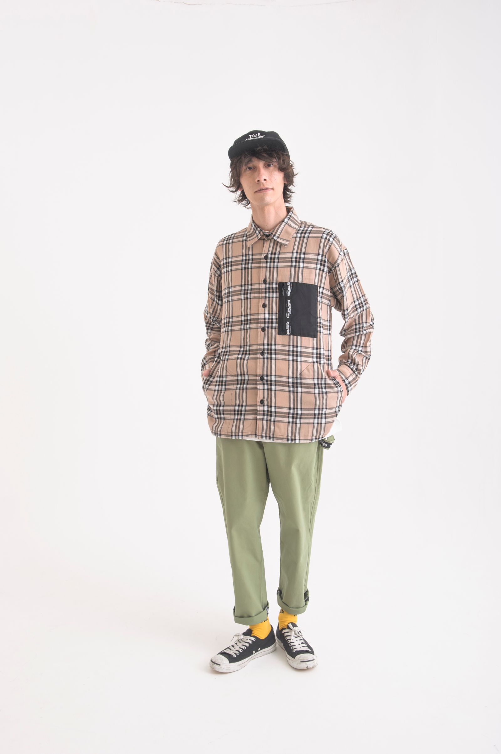 BLACK HEART CHECK-SHIRTS