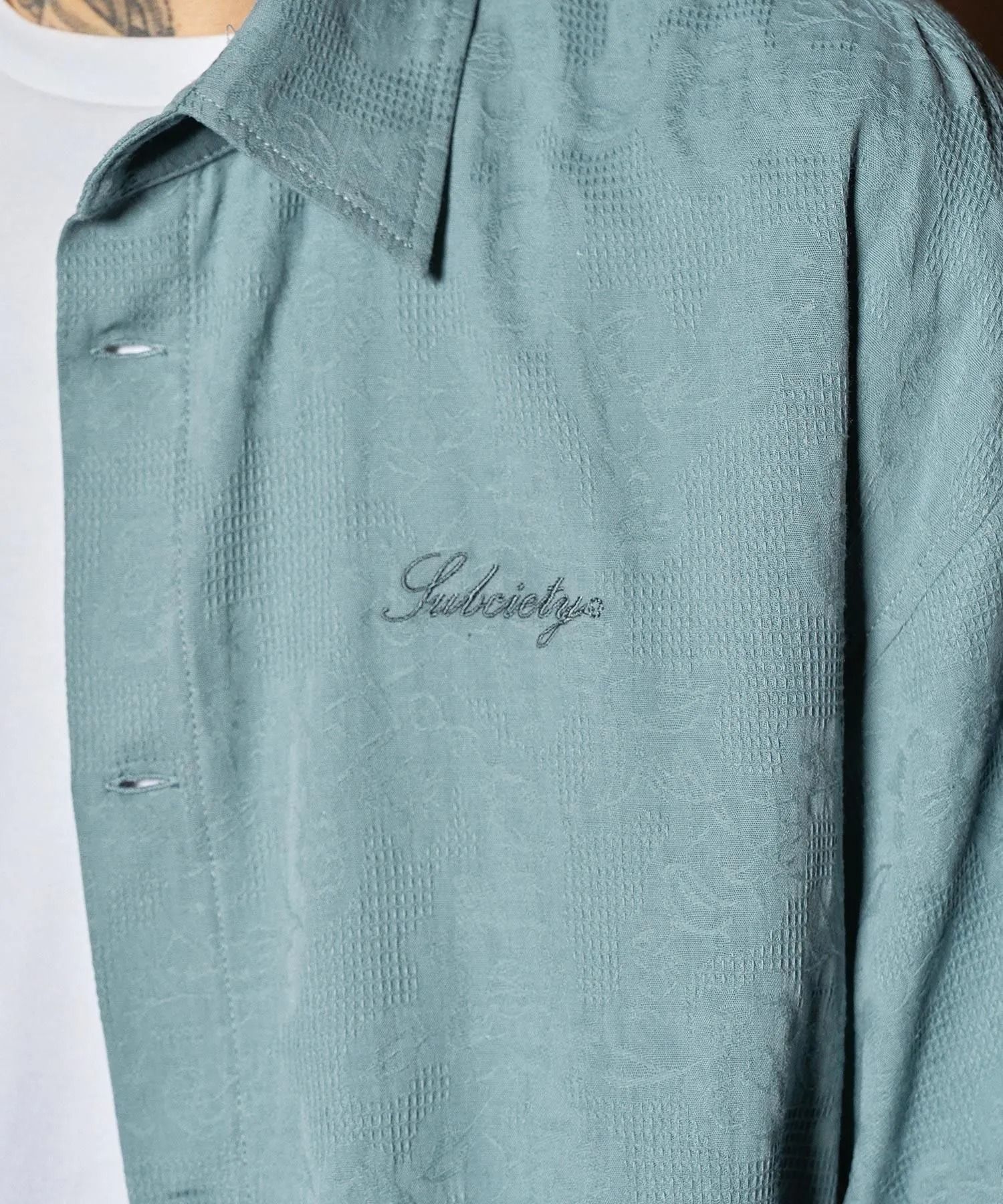 Flower jacquard shirt