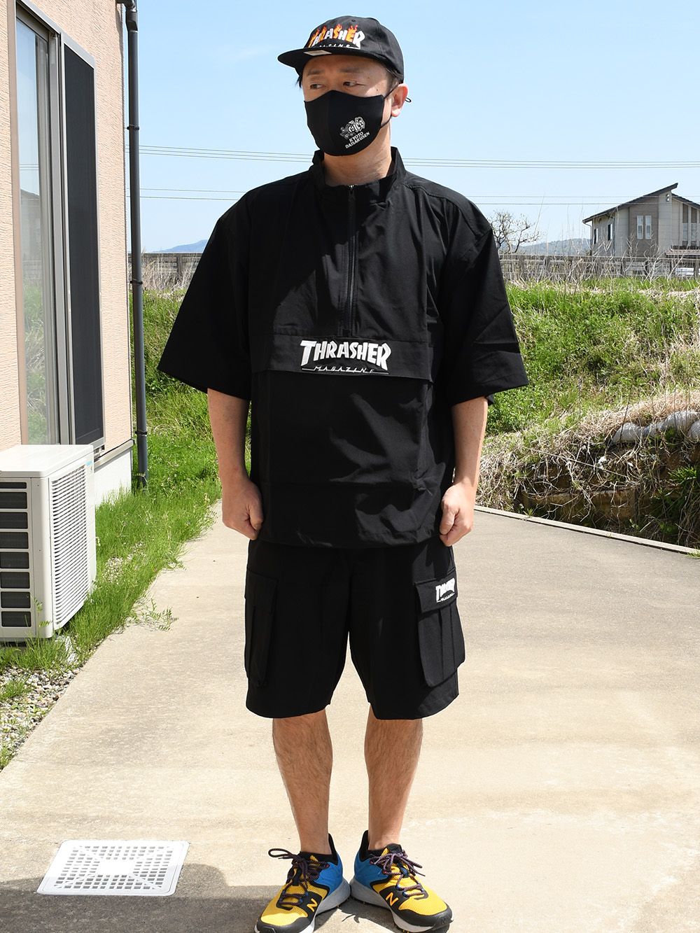 25 THRASHER S/S NYLON ANORAK HALF ZIP
