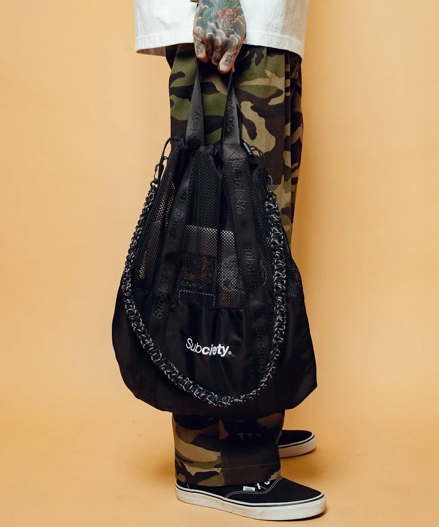 Mesh shoulder tote bag