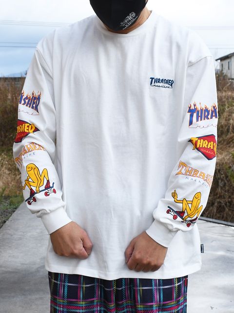 THRASHER Sleeve Logo L/S Tee