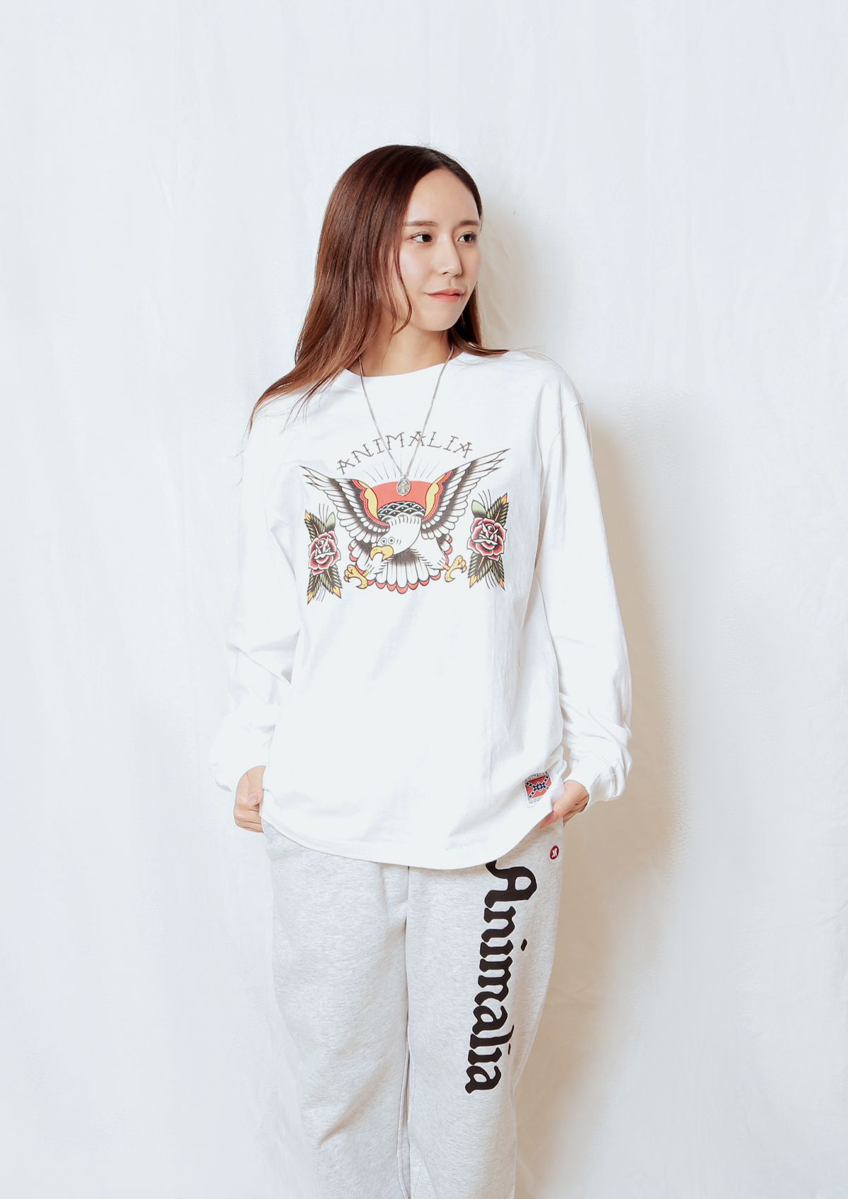 L/S Tee - Eagle & Roses