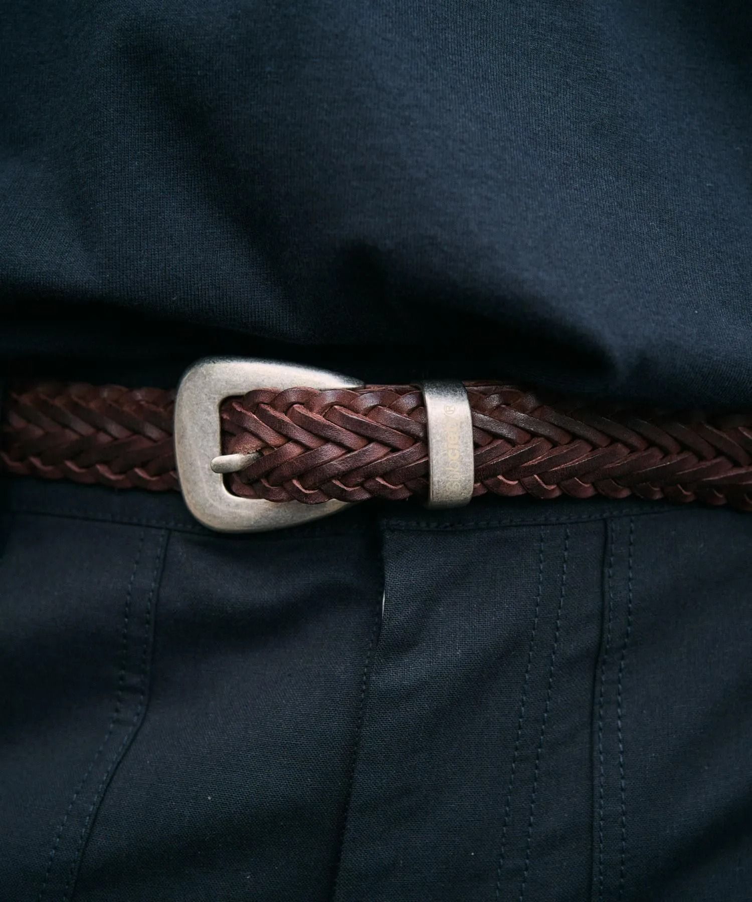 Leather mesh belt