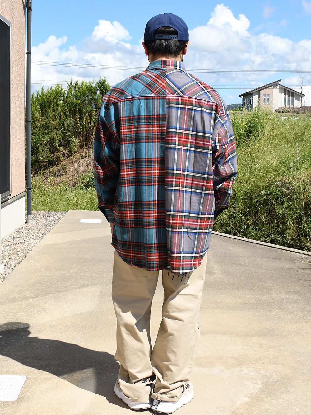 SPLIT PLAID-SHIRT