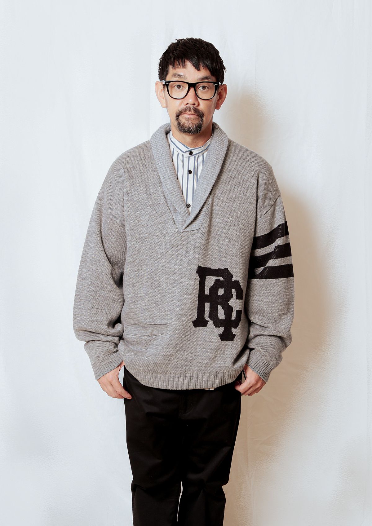 SHAWL COLLAR-KNIT