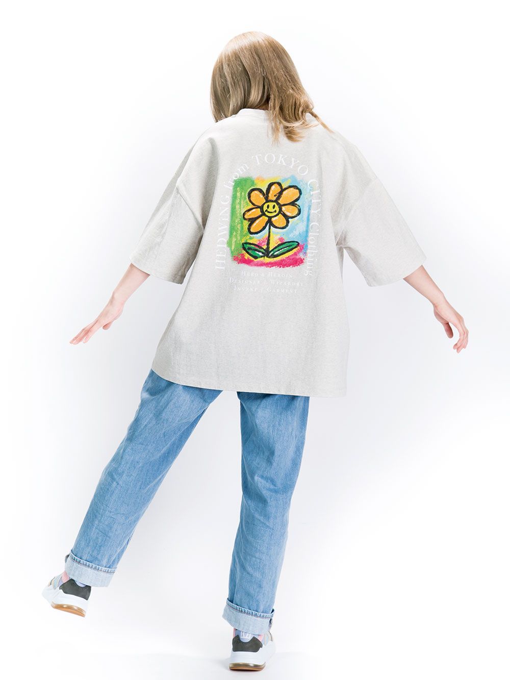 Crayon Flower Pocket T-shirt