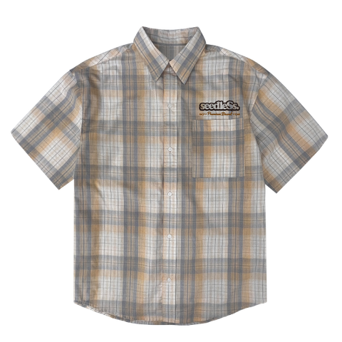 sd laid back color over size check shirts