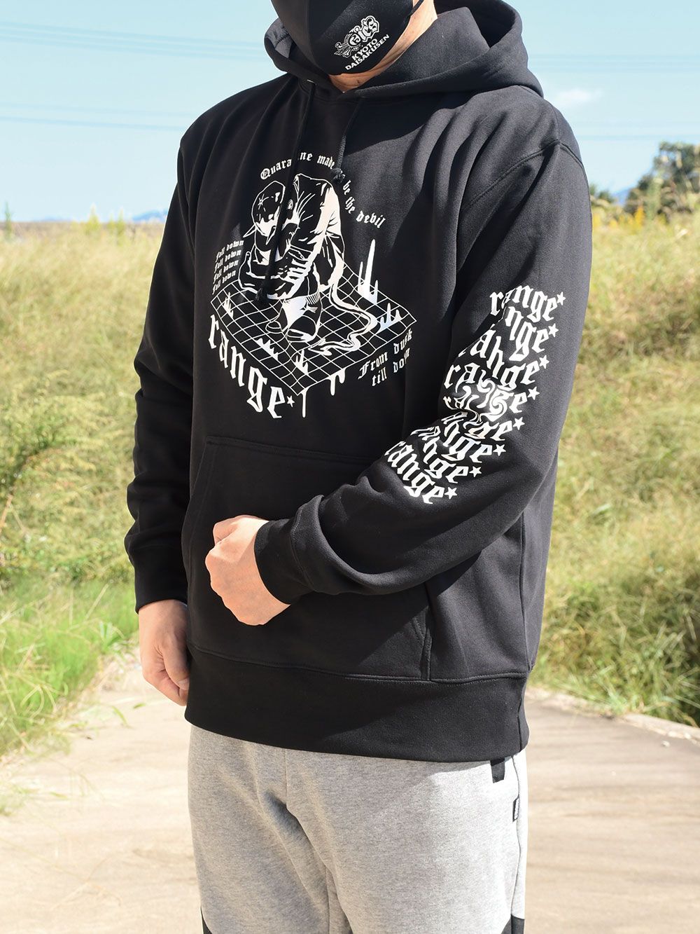 quarantine back print hoody