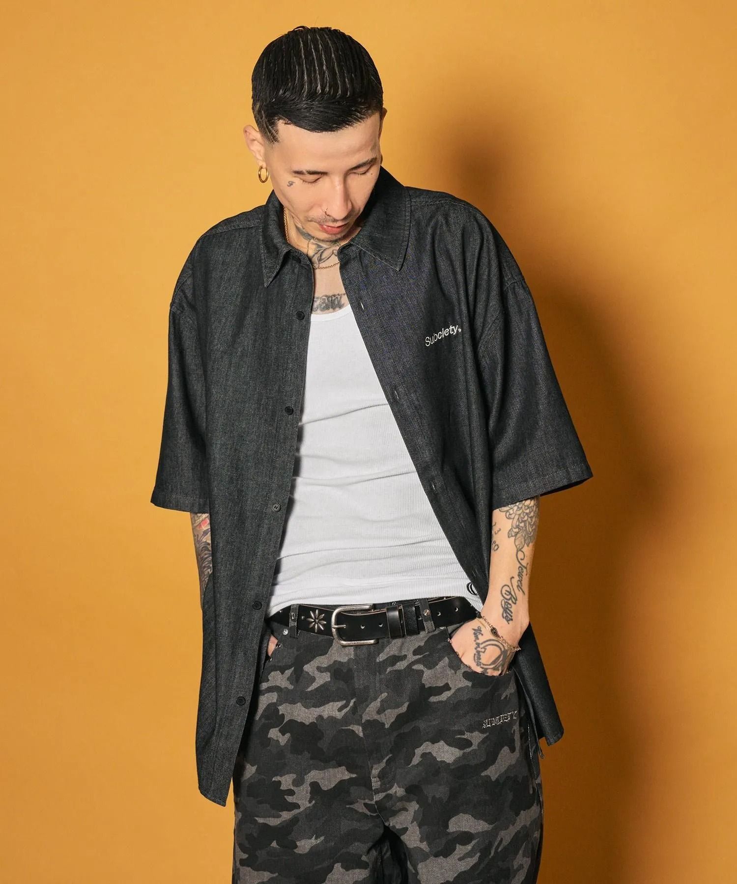 Loose fit denim shirt