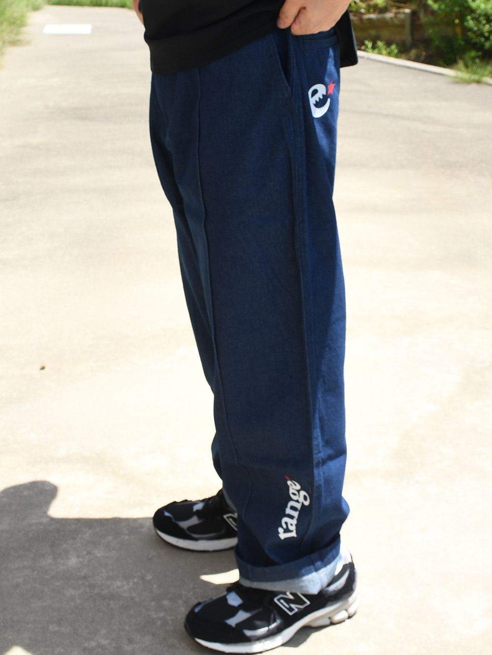 rg pin tuck denim pants