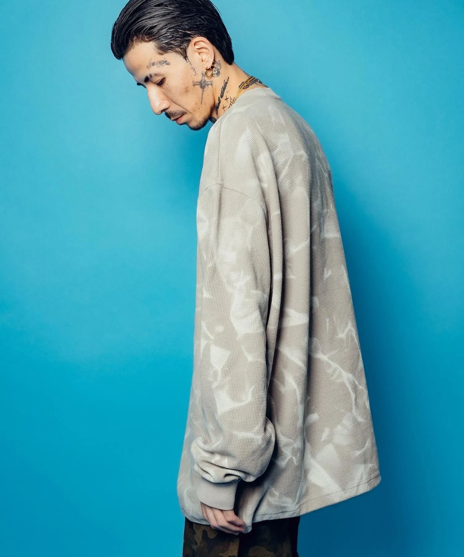 Henry neck waffle L/S