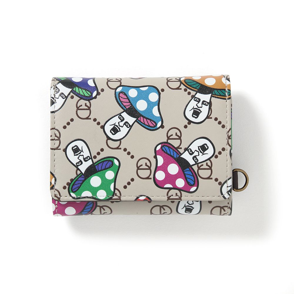 きのこ総柄三つ折り財布