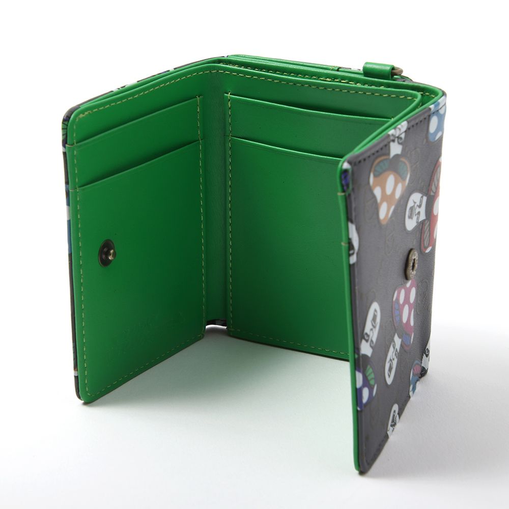 きのこ総柄三つ折り財布