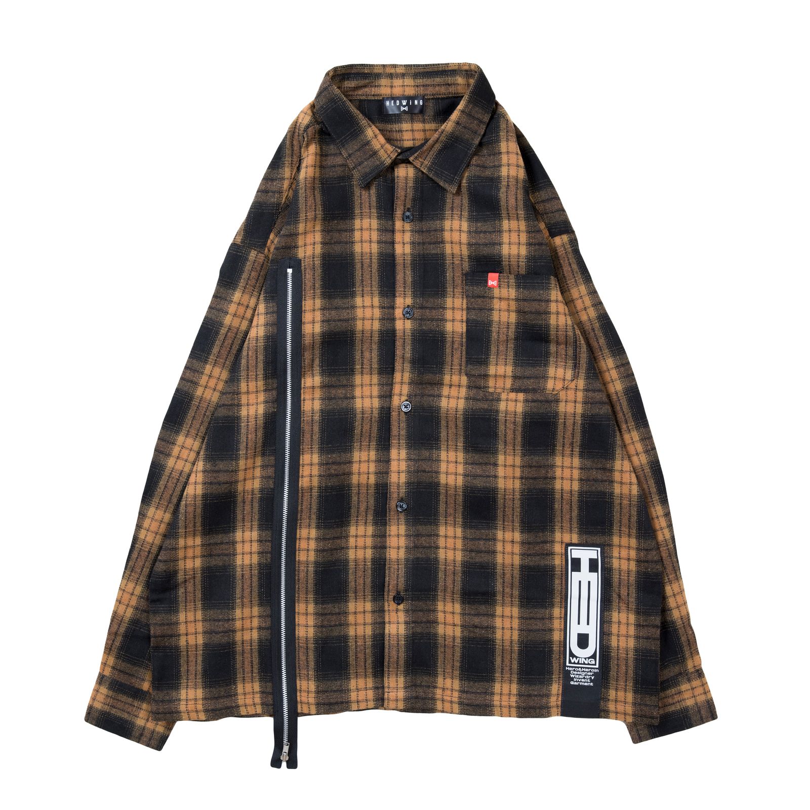 Split Zip Flannel Shirt