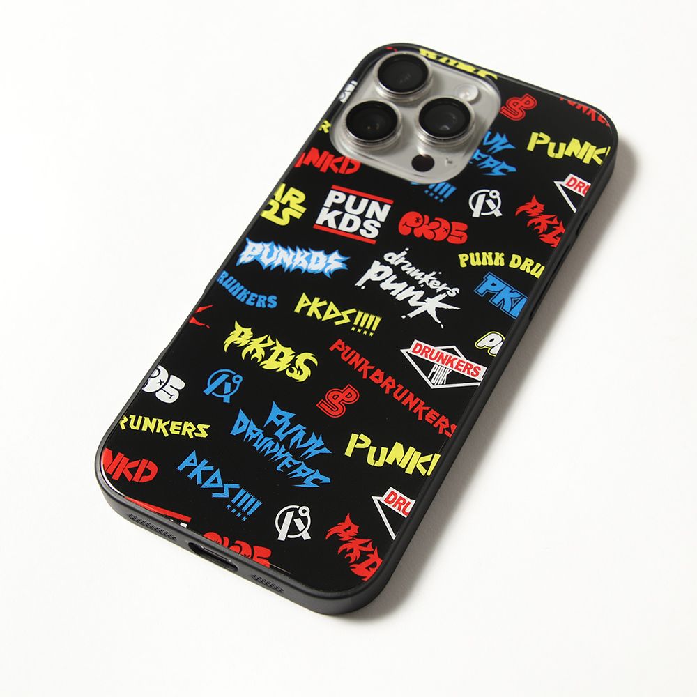 TEMPERED GLASS iPhone CASE / PDS総柄ロゴ