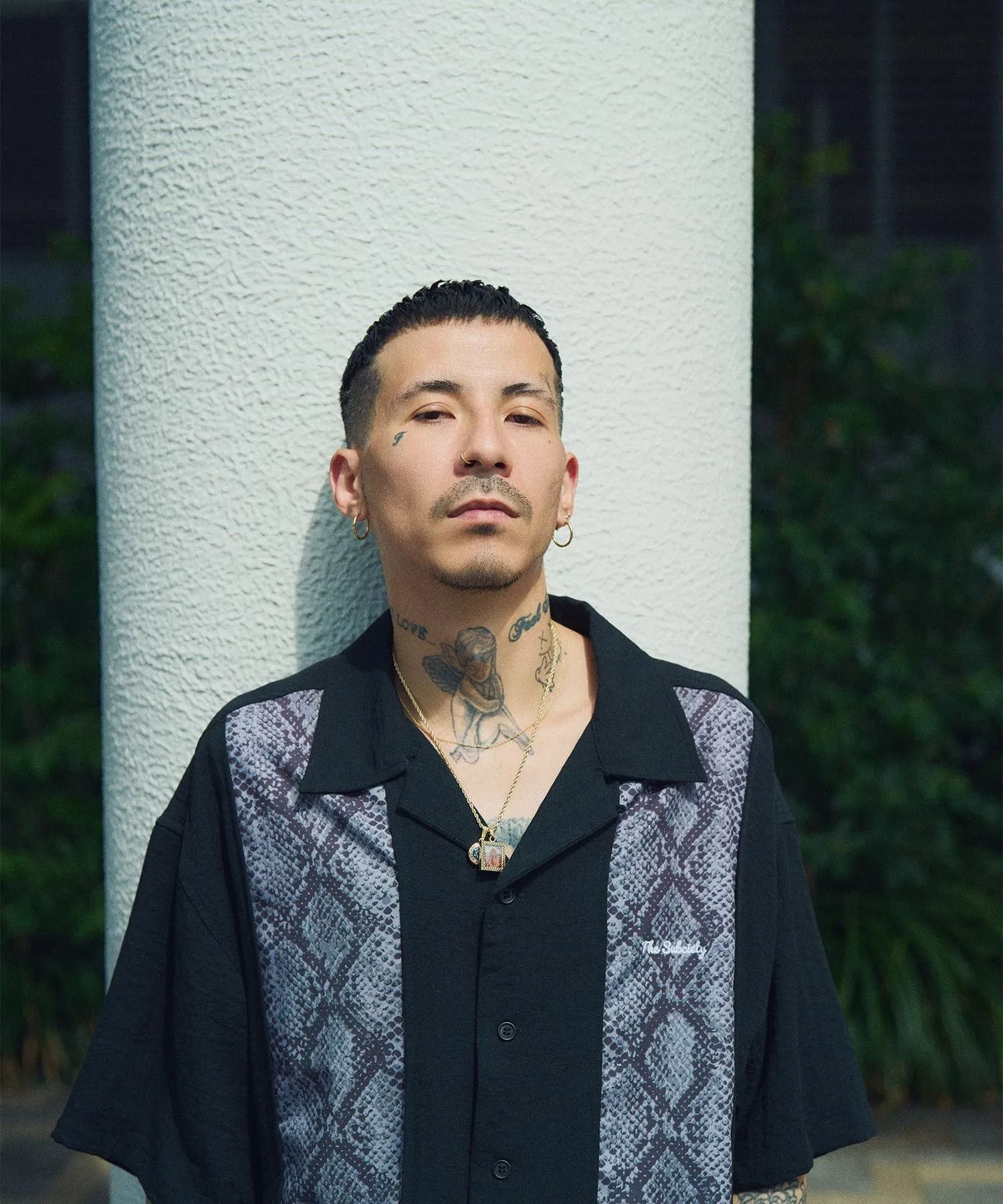 Patterned panel shirt