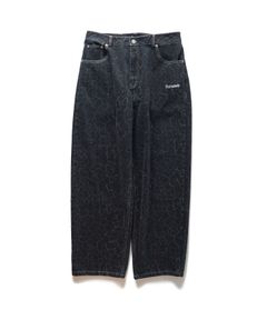 Laser processed denim pants