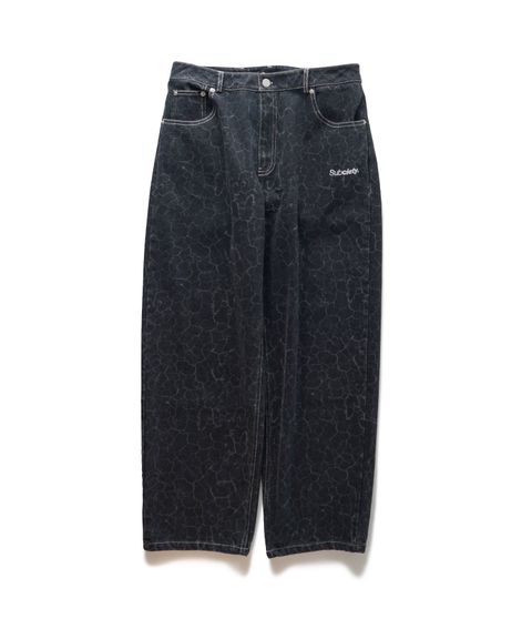 Laser processed denim pants