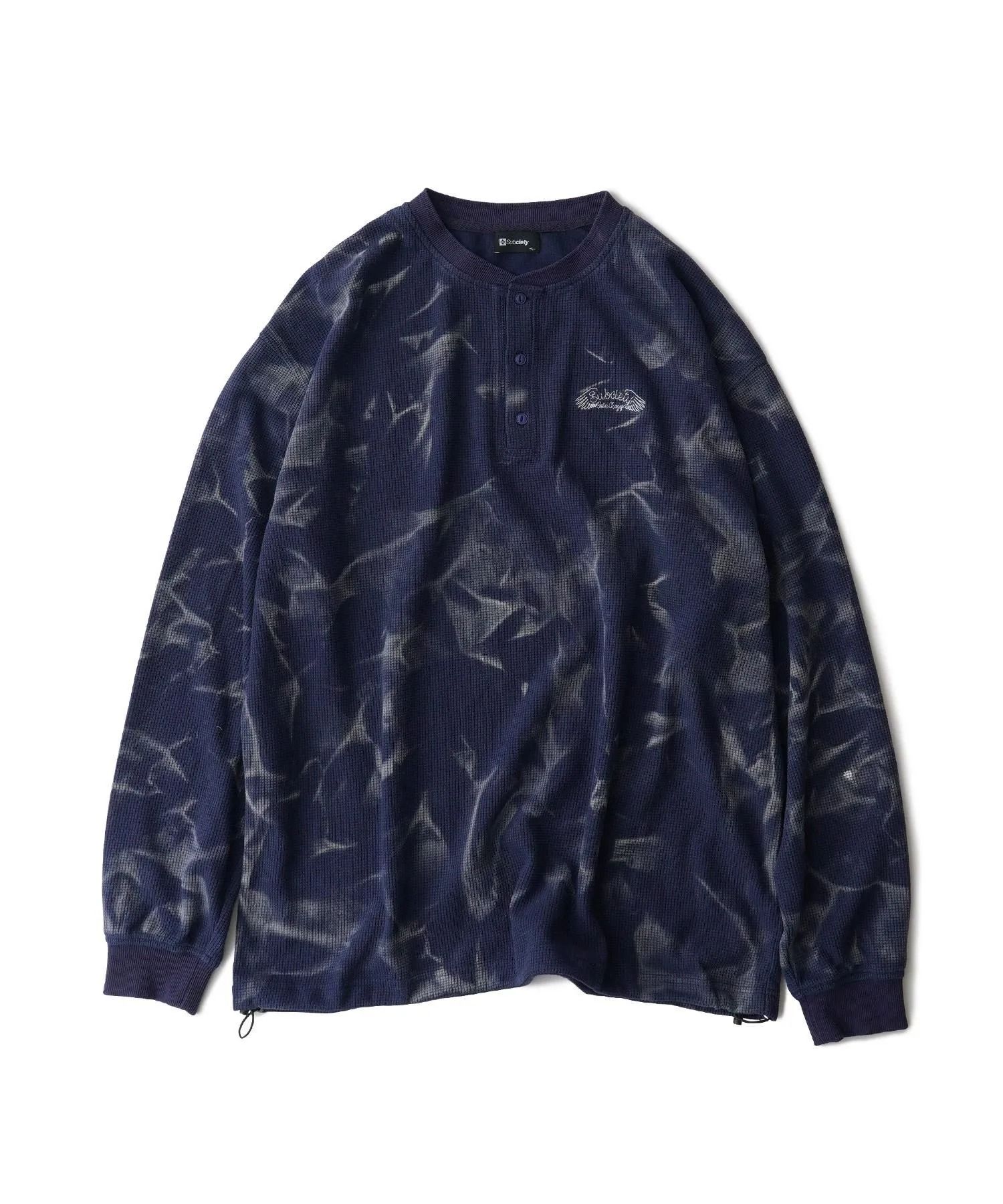 Henry neck waffle L/S