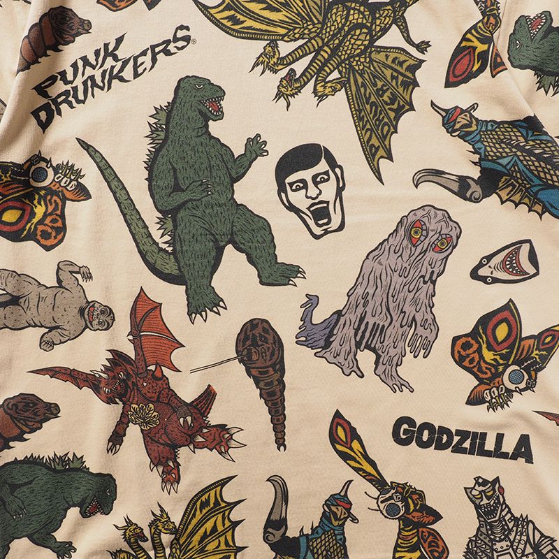 [PDSxGODZILLA] ゴジラ総柄TEE'21