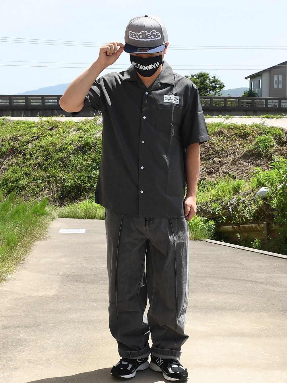 sd coop wappen over size open collar shirts
