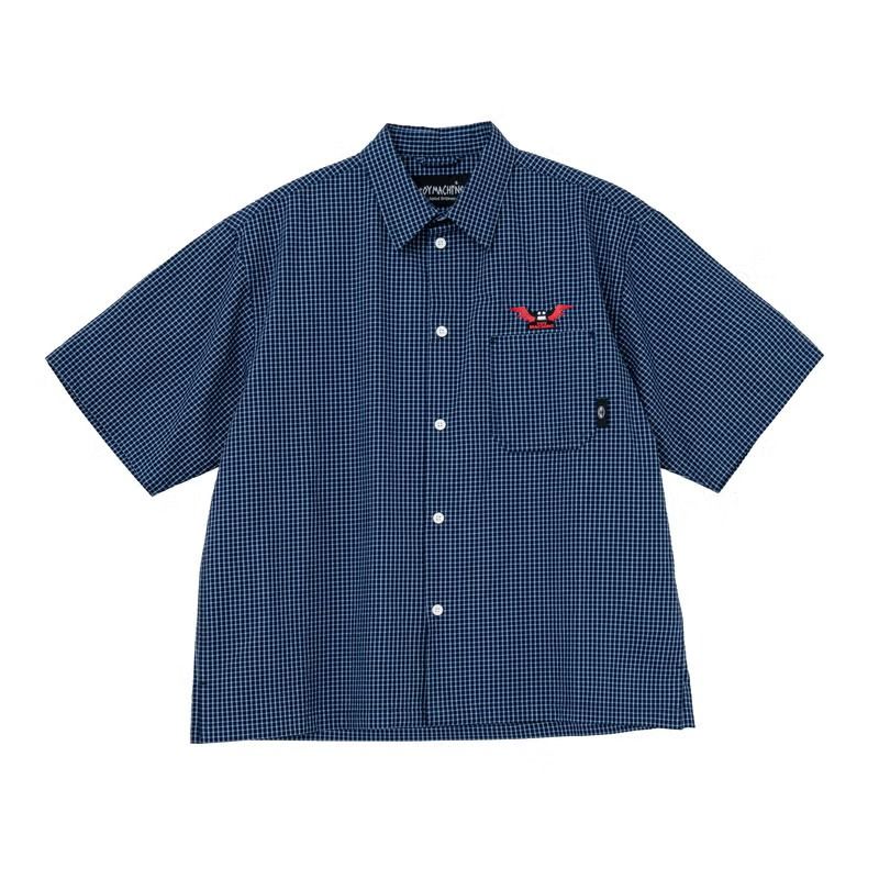 WINGED MONSTER SEERSUCKER CHECK SS-SHIRTS