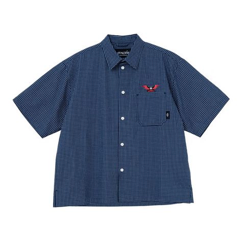 WINGED MONSTER SEERSUCKER CHECK SS-SHIRTS