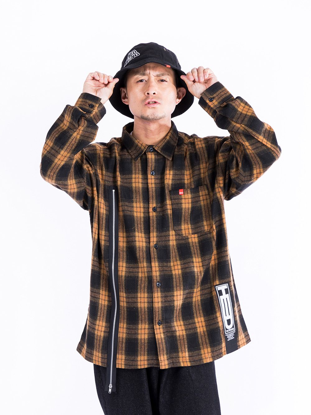 Split Zip Flannel Shirt