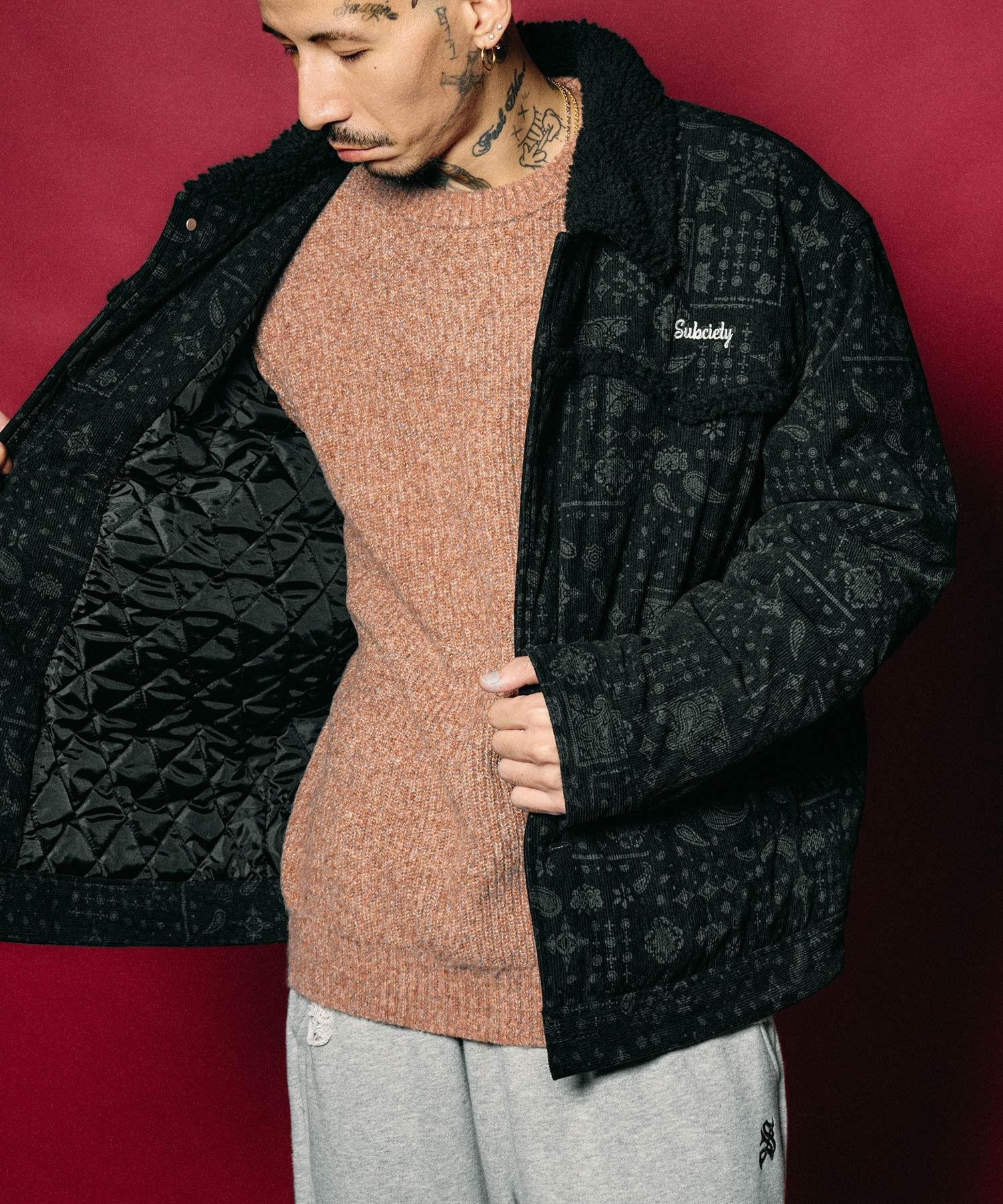 Bandanna corduroy ranch jacket