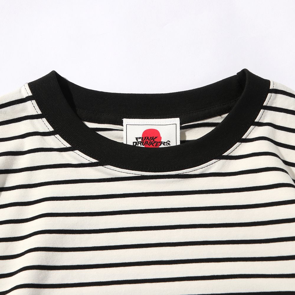 鮫人刺繍ボーダーTEE