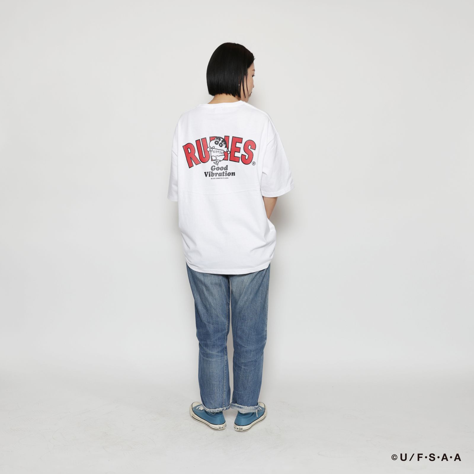 RUDIE'SxCRAYON SHINCHAN MOSH BIGSILHOUETTE PKTTEE